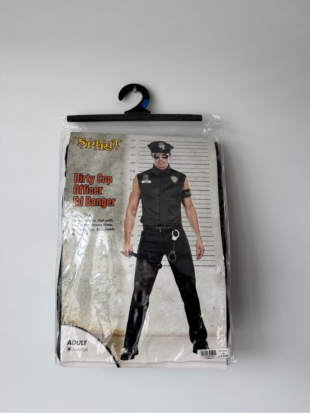 Spirit Men's Black Sleeveless Police Costume Set